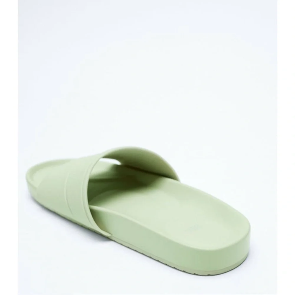 Zara Mint Green Low Heels Slides - Picture 4 of 5